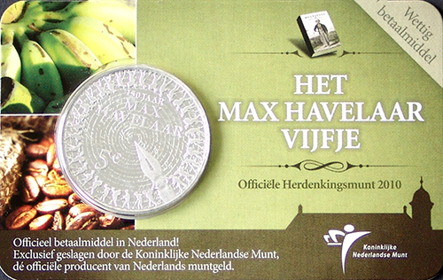 Max Havelaar Vijfje 2010 1e Dag Coincard